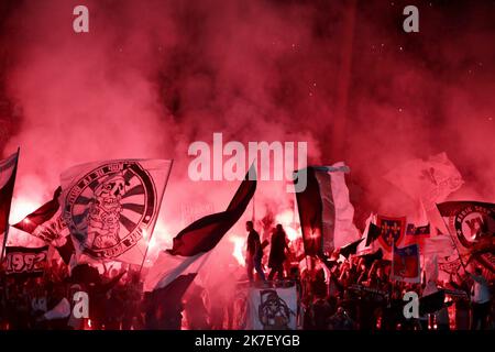 Jerez Gonzalez / IP3. Ligue française un match de football entre Angers SCO et Olympique de Marseille au stade Raymond KOPA à Angers, France. 22 septembre, 2021. Banque D'Images