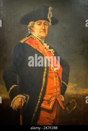 ©Active Museu/MAXPPP - ActiveMuseum 0000194.jpg / J.B.D. de Vimeur de Rochambeau, maréchal de France - Charles-Edouard Armand Dumaresq (vers 1850) - 1850 - / Charles-Edouard Armand Dumaresq / Musée actif de la peinture / le Pictorium Art académique, chapeau, Maréchal, Médaille, militaire, uniforme militaire, Portrait, épée, Tricorne, uniforme, vertical, Jean Baptiste Donatien de Vimeur, comte de Rochambeau, 19th siècle, Charles-Edouard Armouard et Dumaresq, peinture, peinture, Banque D'Images