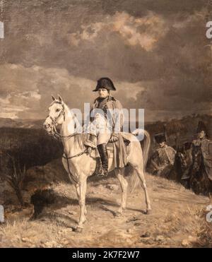 ©Active Museu/MAXPPP - ActiveMuseum 0000223.jpg / Napoleon Bonaparte en 1814 19th - Jean-Louis Ernest Meissonier (1863) - 1863 - / Jean-Louis Ernest Meissonier / Musée actif de la peinture / le Pictorium Art académique, Armée, campagne, Empereur, Cheval, Horseman, infanterie, Infantry, Portier, Napoléon, uniforme, militaire, Piptorium, Portrait, Bouleon, Bouleon, Bouleon, Bouleon, Bouleon, Bouleon, Bouleon, Bouleon, Bouleon, Bouleon Siècle ,Jean-Louis Ernest Meissonier ,peinture , Banque D'Images