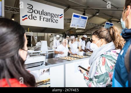 ©Sadak Souici / le Pictorium/MAXPPP - le 7eme Concours national de la meilleur Baguette de Tradition française lieu sur le Parvis de notre-Dame de Paris, du 4 au 6 octobre. Banque D'Images