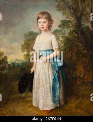 ©Active Museu/MAXPPP - ActiveMuseum 0001069.jpg / Maitre John Heathcote, 1771 - Thomas Gainsborough - Maître John Heathcote 1771 - / Thomas Gainsborough / Peinture Active Museum / ceinture de Pictorium ,bouquet ,Robe ,fille ,chapeau ,Knot ,petite fille nature ,Portrait ,route ,arbre ,fleurs sauvages verticales ,jeune fille ,Thomas ,Gainsborough , peinture ,Gainsborough , 18th Banque D'Images