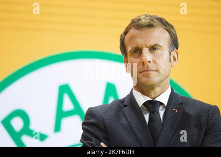 @ Pool/ ELIOT BLONDT/Maxppp, France, Paris, 2021/10/08 le président français Emmanuel Macron prononce un discours lors de la conférence technologique annuelle 'Inno Generation' organisée par la banque d'investissement française Bpifrance à Paris, sur 7 octobre 2021. Banque D'Images