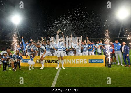 ©PHOTOPQR/LA DEPECHE DU MIDI/VALENTINE CHAPUIS ; TOULOUSE ; 10/10/2021 ; RUGBY XIII SAISON 2021 2022 / FINALE DE CHAMPIONNAT / LE TOULOUSE OLYMPIQUE À XIII ( MAILLOT BLANC ) A RECU FEATHERSTONE ROVERS STADE ERNEST WALLON / VICTOIRE AU XIII OCT 10TH 2021 XIII FINALE DU CHAMPIONNAT DE RUGBY : Toulouse vs Featherstone Rovers Banque D'Images