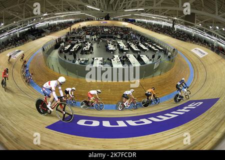 ©PHOTOPQR/LE COURRIER PICARD/HASLIN ; Roubaix ; 21/10/2021 ; 21/10/21 Championnats du monde cycliste sur piste vélodrome Jean Stablinski de Roubaix finale du Scratch hommes photo Fred HASLIN - CHAMPIONNAT DU MONDE DE CYCLISME SUR PISTE ROUBAIX Banque D'Images