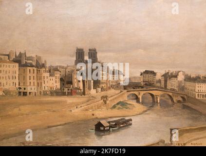 ©Active Museu/MAXPPP - ActiveMuseum 0006447.jpg / le quai des Orfevres et le pont Saint-Michel 1833 - / Jean-Baptiste Camille Corot / Musée actif de la peinture / le Pictorium Barge ,Pont ,Bâtiment () ,Dock ,soirée ,horizontal ,Rivière ,Europe ,France ,Ile de la Cité (paris) ,Ile-de-France (région) ,Paris ,1st Paris (1st arrondissement de Paris) ,Paris 4th quartier (4th arrondissement de Paris) ,Quai d'Orfevres ,Europe de l'Ouest ,19th siècle ,Jean-Baptiste-Camille Corot ,peinture , Banque D'Images