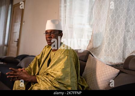 ©Nicolas Remene / le Pictorium/MAXPPP - Interview du Premier ministre malien Choguel Kokalla Maiga dans une dépendance de sa résidence officielle a Bamako au Mali, le 16 octobre 2021. Banque D'Images