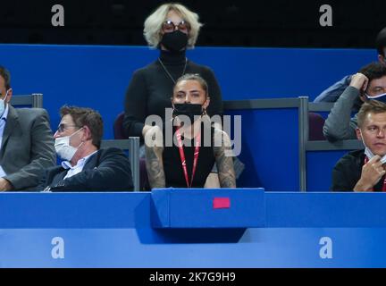 ©Laurent Lairys/MAXPPP - Sophia Thomalla Compagnon Alexander Zverev de Suède pendant l'Open Sud de France 2022, tournoi de tennis ATP 250 sur 04 février , 2022 à l'Arena Sud de France à Montpellier, France - photo Laurent Lairys / Banque D'Images