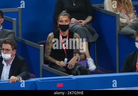 ©Laurent Lairys/MAXPPP - Sophia Thomalla Compagnon Alexander Zverev de Suède pendant l'Open Sud de France 2022, tournoi de tennis ATP 250 sur 04 février , 2022 à l'Arena Sud de France à Montpellier, France - photo Laurent Lairys / Banque D'Images