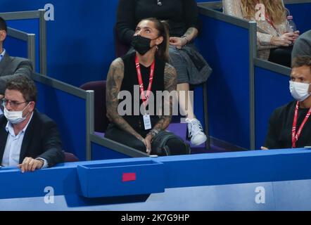 ©Laurent Lairys/MAXPPP - Sophia Thomalla Compagnon Alexander Zverev de Suède pendant l'Open Sud de France 2022, tournoi de tennis ATP 250 sur 04 février , 2022 à l'Arena Sud de France à Montpellier, France - photo Laurent Lairys / Banque D'Images