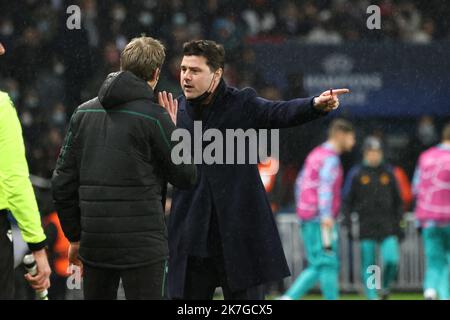 ©PHOTOPQR/LE PARISIEN/Fred Dugit ; Paris ; 15/02/2022 ; Sport Parc des princes (Paris XVIe), le 15 février 2022 8es de finale aller de la Ligue des Champions PSG-Real Madrid photo LP / Fred Dugit Pochettino Banque D'Images