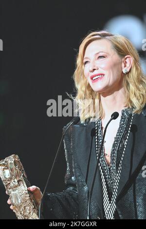 ©franck castel/MAXPPP - 24/02/2022 Cate Blanchett, Cesar film Awards 2022 à l'Olympia à Paris. La cérémonie de remise des prix du film de César 47th à l'Olympia on 25 février 2022 à Paris, France. Banque D'Images