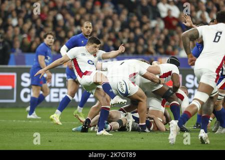 ©Sébastien Muylaert/MAXPPP - Paris 19/03/2022 Ben Youngs d'Angleterre pendant le match Guinness des six Nations entre la France et l'Irlande au Stade de France à Paris, France. 19.03.2022 Banque D'Images