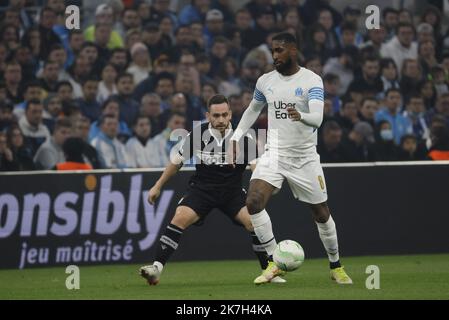 ©PHOTOPQR/LA PROVENCE/SPEICH Frédéric ; Marseille ; 07/04/2022 ; football : Europa Conference League UEFA 1/4 de finale aller match : Olympique de Marseille (OM) - PAOK Salonique (GRECE) au Stade Vélodrome Orange Banque D'Images