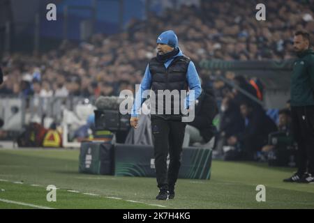 ©PHOTOPQR/LA PROVENCE/SPEICH Frédéric ; Marseille ; 07/04/2022 ; football : Europa Conference League UEFA 1/4 de finale aller match : Olympique de Marseille (OM) - PAOK Salonique (GRECE) au Stade Vélodrome Orange Banque D'Images