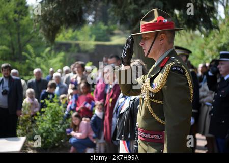 ©PHOTOPQR/VOIX DU NORD/PIERRE ROUANET ; 23/04/2022 ; le Quesnoy, le 23/04/2022. Cérémonie de l'ANZAC (corps de l'armée australienne et néo-zélandaise) Day au Quesnoy (première Guerre mondiale), en présence de militaires et officiels de Nouvelle Zelande. PHOTO PIERRE ROUANET LA VOIX DU NORD le Quesnoy, France, avril 2022 cérémonie de la journée de l'ANZAC (corps de l'armée australienne et néo-zélandaise) au Quesnoy (première Guerre mondiale), en présence de soldats et de responsables néo-zélandais. Banque D'Images