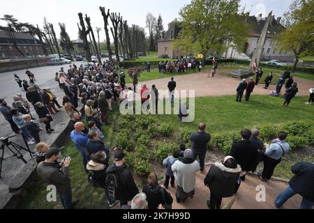 ©PHOTOPQR/VOIX DU NORD/PIERRE ROUANET ; 23/04/2022 ; le Quesnoy, le 23/04/2022. Cérémonie de l'ANZAC (corps de l'armée australienne et néo-zélandaise) Day au Quesnoy (première Guerre mondiale), en présence de militaires et officiels de Nouvelle Zelande. PHOTO PIERRE ROUANET LA VOIX DU NORD le Quesnoy, France, avril 2022 cérémonie de la journée de l'ANZAC (corps de l'armée australienne et néo-zélandaise) au Quesnoy (première Guerre mondiale), en présence de soldats et de responsables néo-zélandais. Banque D'Images