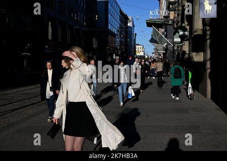 Â©PHOTOPQR/OUEST FRANCE/Marc OLLIVIER ; Helsinki ; 26/04/2022 ; le centre ville d'Helsinki. Reportage en Finlande. La finale dicera 'd'ici quelques semaines' sur une candidature à l'Olan en conformité de l'invasion de l'Ukraine par la Russie. Banque D'Images