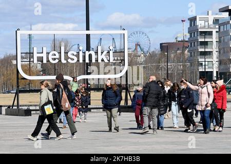 ©PHOTOPQR/OUEST FRANCE/Marc OLLIVIER ; Helsinki ; 26/04/2022 ; reportage en Finlande. La finale de la campagne 'd'ici quelques semaines' sur une candidature à l'Olan en conséquence de l'invasion de l'Ukraine par la Russie. Banque D'Images