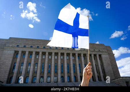 Â©PHOTOPQR/OUEST FRANCE/Marc OLLIVIER ; Helsinki ; 26/04/2022 ; le palais du Parlement de Finlande. Reportage en Finlande. La finale dicera 'd'ici quelques semaines' sur une candidature à l'Olan en conformité de l'invasion de l'Ukraine par la Russie. Banque D'Images