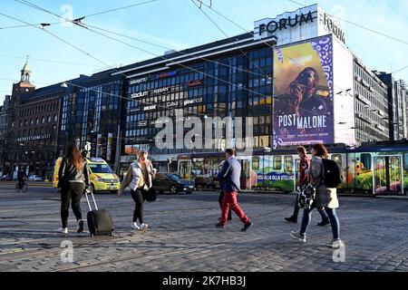 ©PHOTOPQR/OUEST FRANCE/Marc OLLIVIER ; Helsinki ; 26/04/2022 ; le centre ville d'Helsinki. Reportage en Finlande. La finale de la campagne 'd'ici quelques semaines' sur une candidature à l'Olan en conséquence de l'invasion de l'Ukraine par la Russie. Banque D'Images