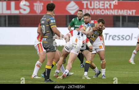 ©PHOTOPQR/L'INDÉPENDANT/CLEMTZ MICHEL ; PERPIGNAN ; 29/04/2022 ; SPORT / RUGBY A XIII / SUPERLEAGUE / CATALANES DRAGONS VS CASTLEFORD TIGERS / STADE GILBERT BRUTUS DE PERPIGNAN / Banque D'Images