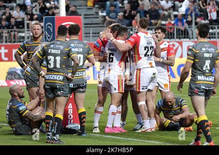 ©PHOTOPQR/L'INDÉPENDANT/CLEMTZ MICHEL ; PERPIGNAN ; 29/04/2022 ; SPORT / RUGBY A XIII / SUPERLEAGUE / CATALANES DRAGONS VS CASTLEFORD TIGERS / STADE GILBERT BRUTUS DE PERPIGNAN / Banque D'Images