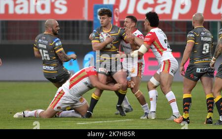 ©PHOTOPQR/L'INDÉPENDANT/CLEMTZ MICHEL ; PERPIGNAN ; 29/04/2022 ; SPORT / RUGBY A XIII / SUPERLEAGUE / CATALANES DRAGONS VS CASTLEFORD TIGERS / STADE GILBERT BRUTUS DE PERPIGNAN / Banque D'Images