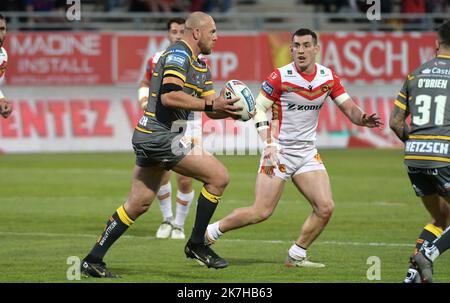 ©PHOTOPQR/L'INDÉPENDANT/CLEMTZ MICHEL ; PERPIGNAN ; 29/04/2022 ; SPORT / RUGBY A XIII / SUPERLEAGUE / CATALANES DRAGONS VS CASTLEFORD TIGERS / STADE GILBERT BRUTUS DE PERPIGNAN / Banque D'Images