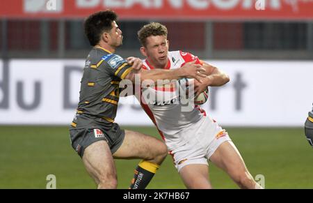 ©PHOTOPQR/L'INDÉPENDANT/CLEMTZ MICHEL ; PERPIGNAN ; 29/04/2022 ; SPORT / RUGBY A XIII / SUPERLEAGUE / CATALANES DRAGONS VS CASTLEFORD TIGERS / STADE GILBERT BRUTUS DE PERPIGNAN / LAGUERRE Banque D'Images