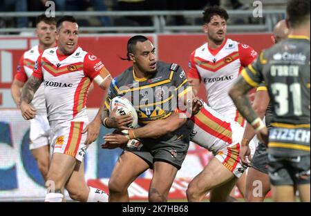 ©PHOTOPQR/L'INDÉPENDANT/CLEMTZ MICHEL ; PERPIGNAN ; 29/04/2022 ; SPORT / RUGBY A XIII / SUPERLEAGUE / CATALANES DRAGONS VS CASTLEFORD TIGERS / STADE GILBERT BRUTUS DE PERPIGNAN / Banque D'Images