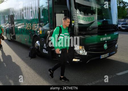 Thierry Larret / MAXPPP. Ligue de football 1 Uber Eats. Association Sportive de Saint-Etienne contre Stade de Reims. Le 14 mai 2022, Stade Geoffroy-Guichard, Saint-Etienne (42). Banque D'Images