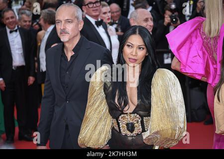 ©PHOTOPQR/LE PARISIEN/Fred Dugit ; Cannes ; 18/05/2022 ; Cuture / Cinéma Palais des festivals à Cannes (06), le 18 mai 2022 montée des marches du film TOP CANON : MAVERICK [hors-Société] Anggun photo LP / Fred Dugit Banque D'Images