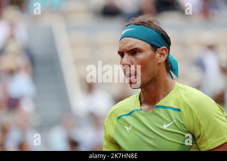©PHOTOPQR/LE PARISIEN/Olivier Arandel ; Paris ; 23/05/2022 ; Paris, France Lundi 23 mai 2022 Roland Garros Jordan Thompson / Rafael Nadal (Vert) Roland Garros Tournoi de tennis français ouvert, à Paris, France, le 23 mai 2022 Banque D'Images