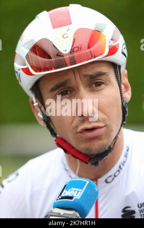 ©Laurent Lairys/MAXPPP - Bryan Coquard de Cofidis pendant les Boucles de la Mayenne 2022, course cycliste UCI ProSeries, étape 1, Saint-Pierre-des-Landes > Andouillé (180 km) sur 26 mai 2022 à Andouillé, France - photo Laurent Lairys / MAXPPP Banque D'Images