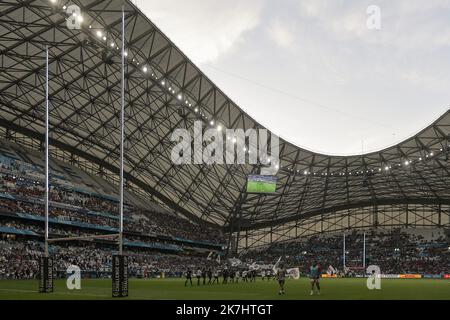 ©PHOTOPQR/LE PROGRES/Maxime JEGAT - Marseille 27/05/2022 - Rugby -Challenge Cup finale- Lyon vs Toulon à Marseille le 27 Mai 2022 -le stade Vélodrome à Marseille en confihuration rugby pour la finale de l'EPCR Challenge Cup, la petite coupe d'Europe de rugby. Banque D'Images