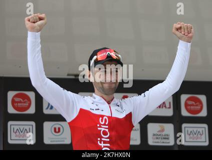 ©Laurent Lairys/MAXPPP - Benjamin Thomas de Cofidis pendant les Boucles de la Mayenne 2022, course cycliste UCI ProSeries, étape 4, Martigné-sur-Mayenne > Laval (180 km) sur 29 mai 2022 à Laval, France - photo Laurent Lairys / MAXPPP Banque D'Images