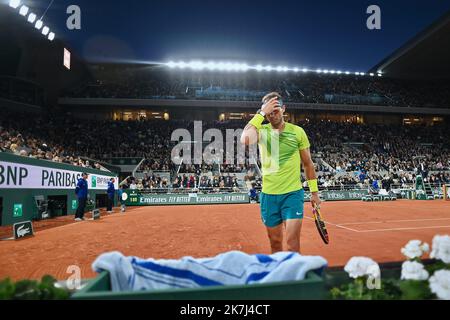 ©FRANCK CASTEL/MAXPPP - 20220005 Roland Garros - jour 10 Rafael NADAL pendant le dixième jour de Roland Garros sur 31 mai 2022 à Paris, France. Banque D'Images