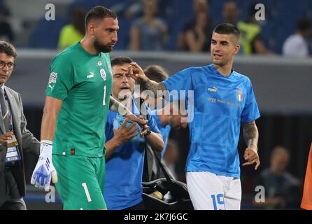 ©Laurent Lairys/MAXPPP - Gianluigi Donnarumma d'Italie lors de la Ligue des Nations de l'UEFA, Ligue A - Groupe A3, match de football entre l'Italie et l'Allemagne sur 4 juin 2022 au stade Renato-Dall'Ara de Bologne, Italie - photo Laurent Lairys / MAXPPP Banque D'Images