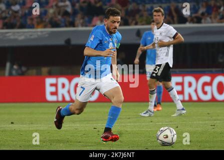 ©Laurent Lairys/MAXPPP - Alessandro Florenzi d'Italie pendant la Ligue des Nations de l'UEFA, Ligue A - Groupe A3, match de football entre l'Italie et l'Allemagne sur 4 juin 2022 au stade Renato-Dall'Ara de Bologne, Italie - photo Laurent Lairys / MAXPPP Banque D'Images