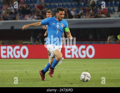 ©Laurent Lairys/MAXPPP - Alessandro Florenzi d'Italie pendant la Ligue des Nations de l'UEFA, Ligue A - Groupe A3, match de football entre l'Italie et l'Allemagne sur 4 juin 2022 au stade Renato-Dall'Ara de Bologne, - photo Laurent Lairys / MAXPPP Banque D'Images