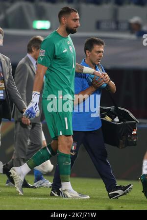 ©Laurent Lairys/MAXPPP - Gianluigi Donnarumma d'Italie lors de la Ligue des Nations de l'UEFA, Ligue A - Groupe A3, match de football entre l'Italie et l'Allemagne sur 4 juin 2022 au stade Renato-Dall'Ara de Bologne, Italie - photo Laurent Lairys / MAXPPP Banque D'Images