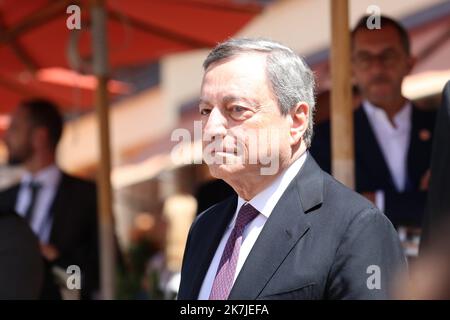 ©Pierre Teyssot/MAXPPP ; Sommet Allemagne G7 2022 . Elmau, Krün, Allemagne sur 26 juin 2022. Mario Draghi Premier ministre d'Italie © Pierre Teyssot / Maxppp Banque D'Images