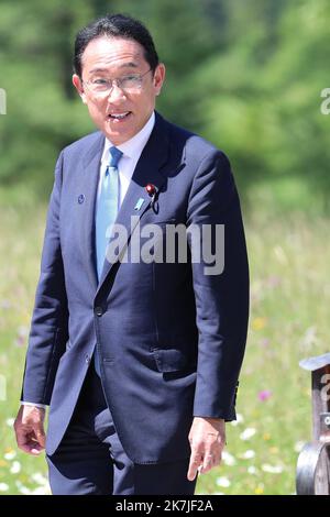 ©Pierre Teyssot/MAXPPP ; Sommet Allemagne G7 2022 . Elmau, Krün, Allemagne sur 26 juin 2022. Le Premier ministre japonais Fumio Kishida. Â© Pierre Teyssot / Maxppp Banque D'Images