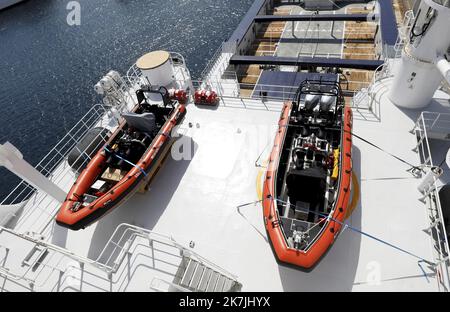 ©PHOTOPQR/NICE MATIN/Dylan Meiffret ; Nice ; 04/07/2022 ; Visite du nouveau gros remorqueur de la marine nationale 'l'abeille méditerranée'. Paper Axelle TRUQUET - NICE FRANCE JUILLET 4th 2022 visite du nouveau gros remorqueur de la Marine française 'Abeille Mediterranee' Banque D'Images