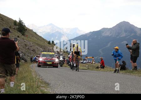 ©PHOTOPQR/LA PROVENCE/DUCLET Stéphane ; Aramon ; 13/07/2022 ; 11E Etape du tour de France entre Albertville et le col du Granon ici, stade Pogacar onze de la course cycliste Tour de France, une course de 149km d'Albertville au Col du Granon serre Chevalier, en France, le mercredi 13 juillet 2022 Banque D'Images