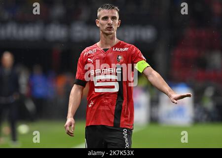 ©PHOTOPQR/Ouest FRANCE/Philippe RENAULT ; Rennes ; 31/08/2022 ; Rennes - Brest . ( Stade Rennais FC contre Stade Brestois 29 ). Championnat de France de football, Ligue 1, journée 5. Benjamin BOURIGEAUD photo Philippe RENAULT / Ouest-France Banque D'Images