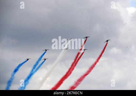 ©PHOTOPQR/VOIX DU NORD/PIERRE ROUANET ; 02/09/2022 ; NIERGNIES, LE 02/09/2022. Répétition avant la rencontre des ailes de Cambrai 2022, un aérodrome de Niergnies, avec entrée automatique la patrouille de France (la patrouille acrobatique officielle de l'Armée de l'Air). PHOTO PIERRE ROUANET LA VOIX DU NORD - répétition avant la rencontre des ailes de Cambrai 2022, à l'aérodrome de Niergnies, avec entre autres la patrouille de France (la patrouille acrobatique officielle de l'Armée de l'Air). Banque D'Images