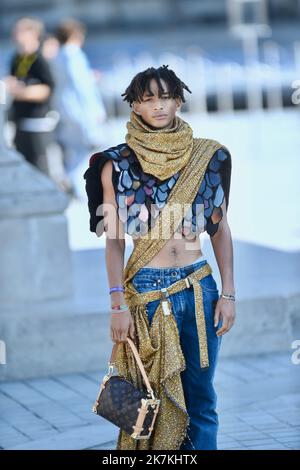 ©Agence Franck Castel/MAXPPP - 04/10/2022 Jaden Smith, Louis Vuitton hors arrivées Paris Fashion week vêtements pour femmes Printemps été 2023 Banque D'Images