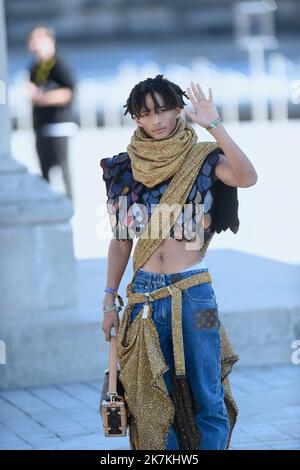 ©Agence Franck Castel/MAXPPP - 04/10/2022 Jaden Smith, Louis Vuitton hors arrivées Paris Fashion week vêtements pour femmes Printemps été 2023 Banque D'Images