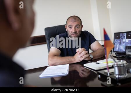 ©Chris Huby / le Pictorium/MAXPPP - Tegh 22/09/2022 Chris Huby / le Pictorium - 22/9/2022 - armenie / syunik / Tegh - Armenie / Village de Tegh - Portrait du maire de Tegh, David Runuts. / 22/9/2022 - Arménie / syunik / Tegh - Arménie / Tegh village - Portrait du maire de Tegh, David Runuts. Banque D'Images